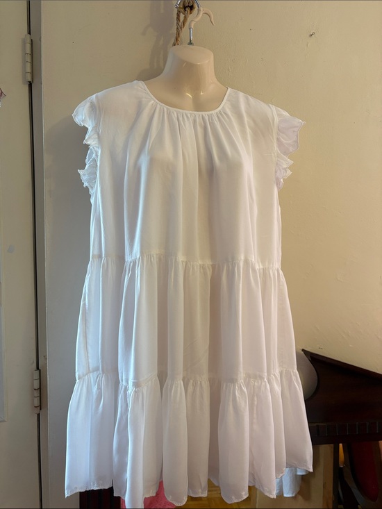 Wilfred Dresses & Skirts - Wilfred White Tiered Ruffle Mini Dress. Modal